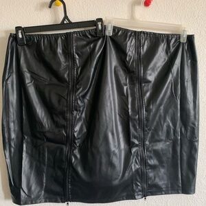 Black Faux Leather Skirt